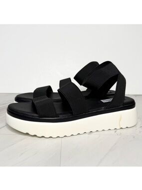 Steve Madden Adele Black White Sandal 9 1/2 M